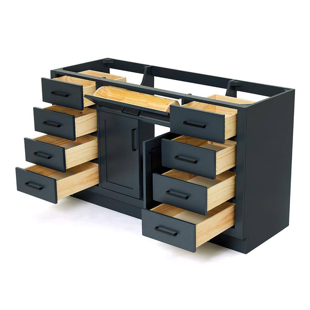 Midnight Blue 60" Freestanding Hardwood Bathroom Vanity