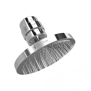 8 in. Round 23-Stage Shower Filter Head with Water Filter Cartridge Reduces Chlorine High Pressure in Chrome