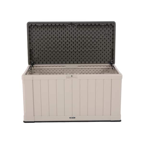Lifetime Heavy-Duty 130 Gallon Plastic Deck Box, Gray (60298) 