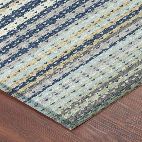 Chantille Machine Washable Indoor/Outdoor Abstract ACN2823 Navy 10 ft. x 14 ft. Area Rug