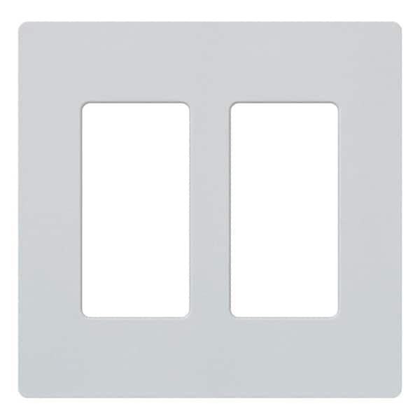 Lutron Claro 2 Gang Wall Plate for Decorator/Rocker Switches, Satin, Palladium (SC-2-PD) (1-Pack)