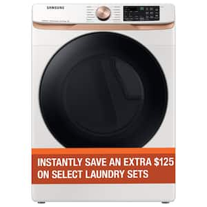 7.5 cu. ft. Smart Electric Dryer in Ivory White with Steam Sanitize+ and Sensor Dry