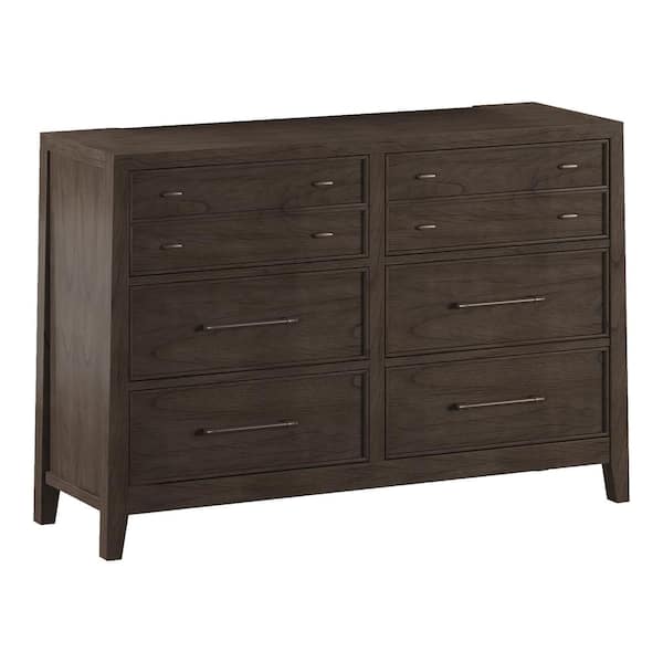 Furniture of America Forest Garden Warm Gray 8-Drawer 56.75 in. Wide Dresser with Hidden Drawers