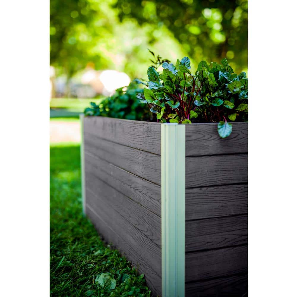 Slate Grey 4x4x22 Keyhole Composting Raised Garden Bed