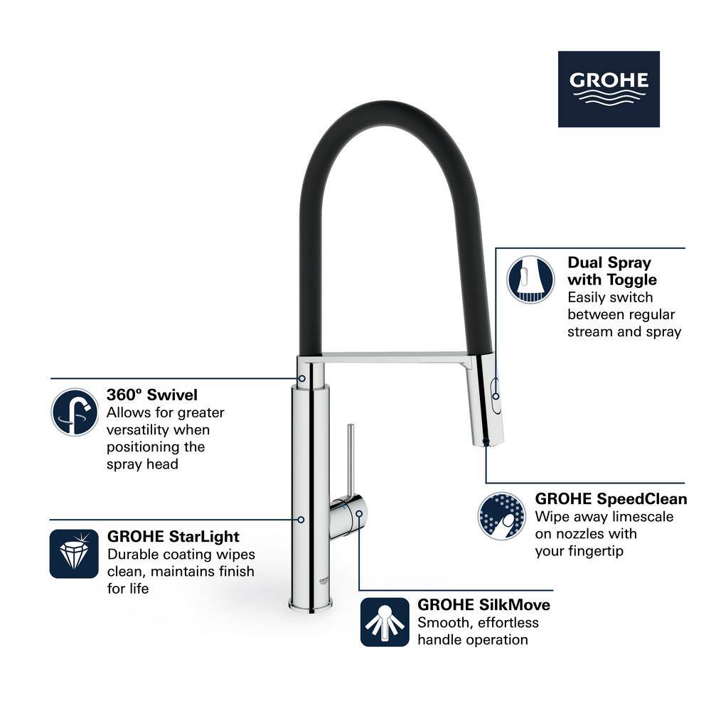 Stainless Steel Modern Kitchen Faucet with Pull-out Spray