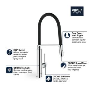 Concetto Single-Handle Pull-Down Sprayer Kitchen Faucet in SuperSteel Infinity