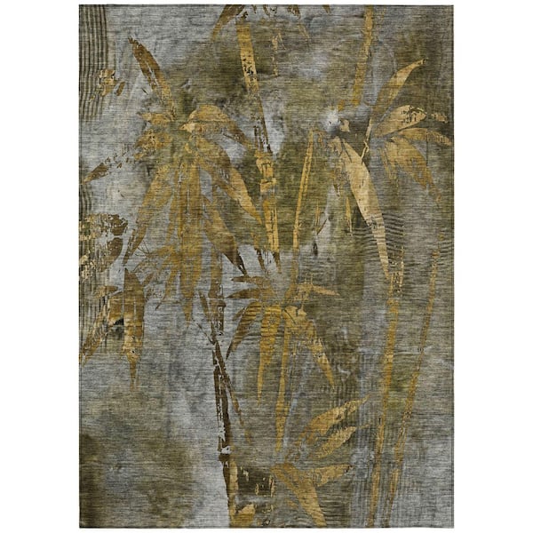 Chantille Machine Washable Indoor/Outdoor Abstract ACN2222 Pewter 10 ft. x 14 ft. Area Rug