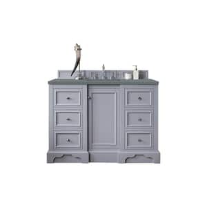 De Soto 48 in. W x 23.5 in. D x 36.3 in. H Bathroom Vanity in Silver Gray with Cala Blue Quartz Top