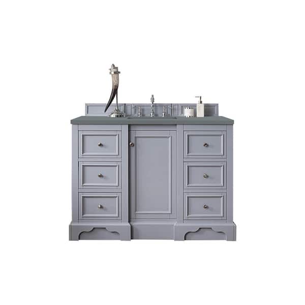 James Martin Vanities De Soto 48 in. W x 23.5 in. D x 36.3 in. H Bathroom Vanity in Silver Gray with Cala Blue Quartz Top