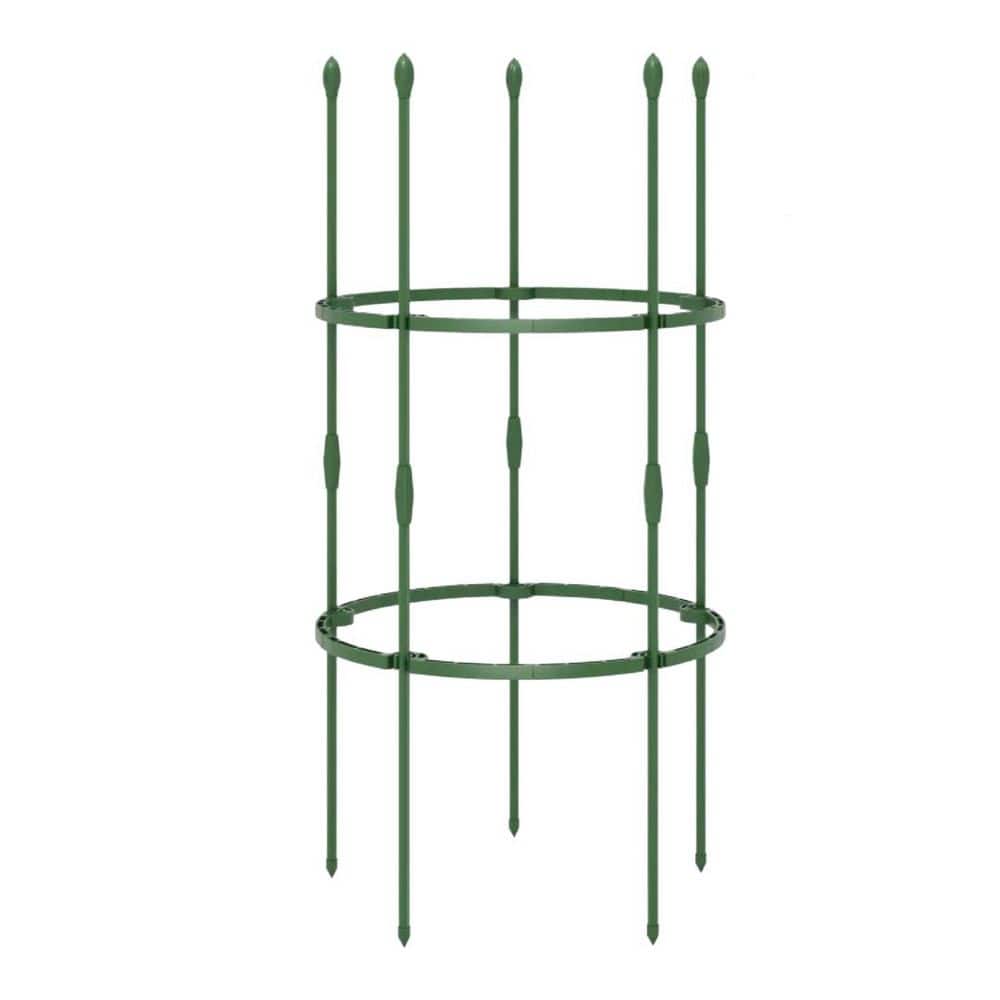 Green 3-Piece Garden Metal Planter Set 40 in./60 in. Support Bracket with C