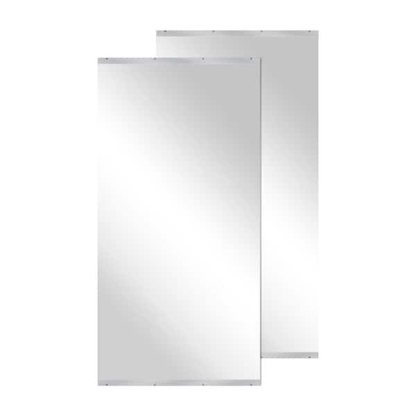 36 in. W x 72 in. H Rectangular Frameless Tempered HD Wall Mirror/Gym Mirror/Dance Mirror(2-Pieces)