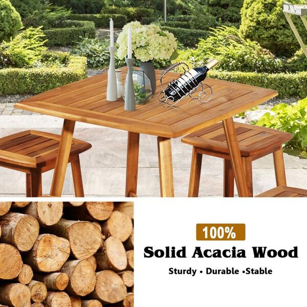 Square wooden garden online table