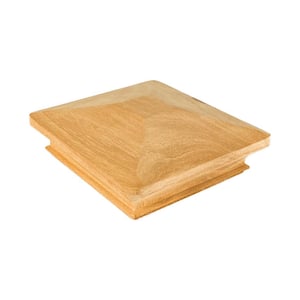 Miterless 4 in. x 4 in. Untreated Wood Pyramid Slip Over Fence Post Cap