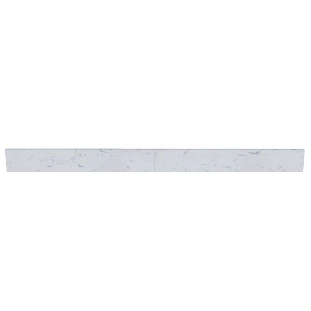 61 in. W x 0.75 in. x 4 in. Engineered Carrara Marble Bathroom Vanity Backsplash (2-Pieces of 30.5 in.) price history on PriceWatchPro