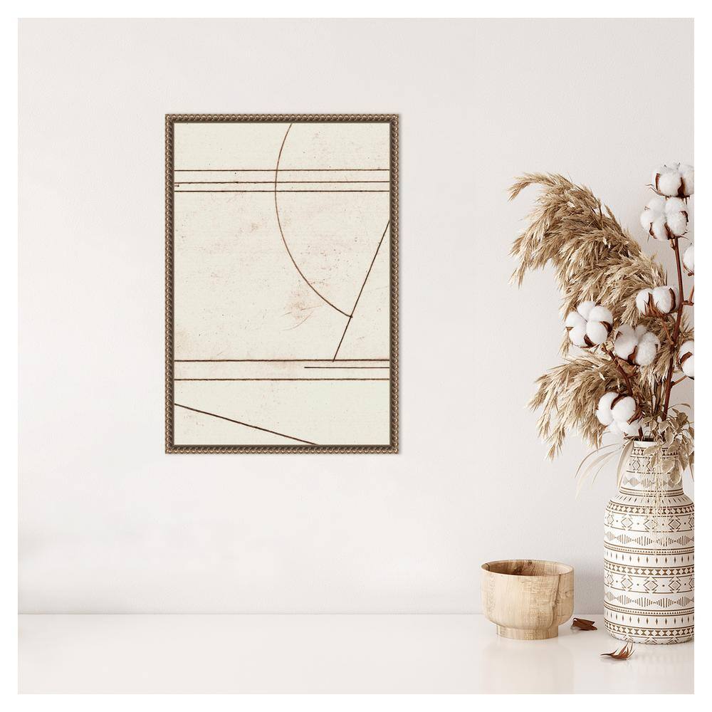 Minmod No1 Abstract Canvas Wall Art with Bronze Frame, 16 x 23-in