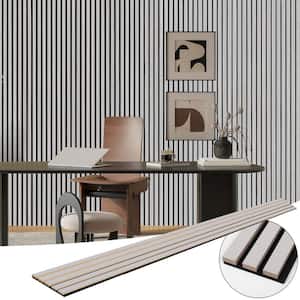 Gray 0.83 in. x 0.65 ft. x 8 ft. Wood Slat Acoustic Panels, MDF Decorative Wall Paneling (4 Piece/21 sq. ft.)
