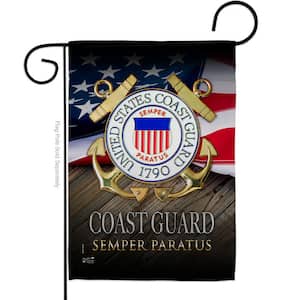 13 in. x 18.5 in. US Coast Guard Semper Paratus Garden Flag Double-Sided Armed Forces Decorative Vertical Flags