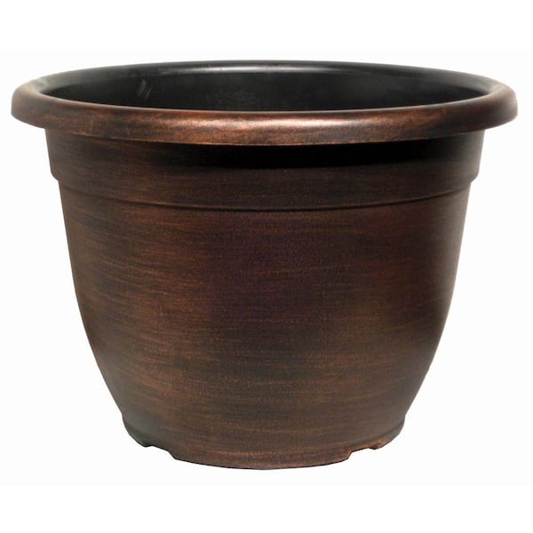 Many Sizes COPPER Plastic Flower Plant Pot,Coloured Planter with Saucer 