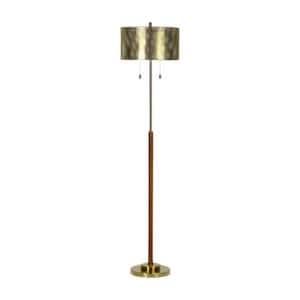 Fangio Lighting 60 in. Black Metal and Glass Floor Lamp with