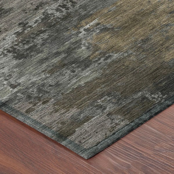 Chantille Machine Washable Indoor/Outdoor Abstract ACN2813 Pewter 9 ft. x 12 ft. Area Rug