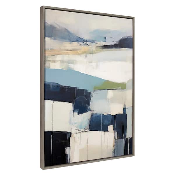 Kate and Laurel Sylvie Skyline I Framed Canvas by Amy Lighthall Set of 1 Abstract Art Print 31.49 in. x 42.00 in.