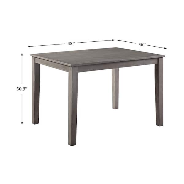 Asher 5-Piece Gray Finish Wood Top Dining Room Set Seats 4