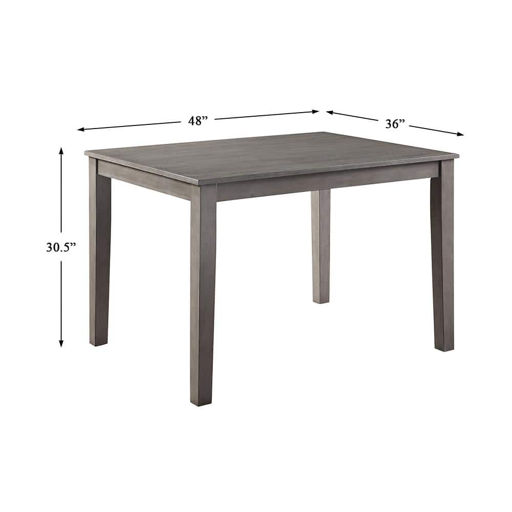 Lovell Gray Oak Veneer 5-Piece Dining Set with Padded Chairs
