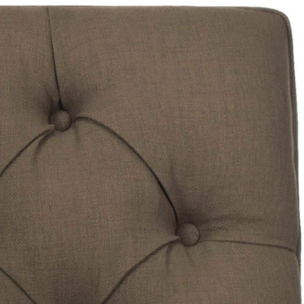 Olive Tufted Linen Polyester Accent Chair with Spindle Legs