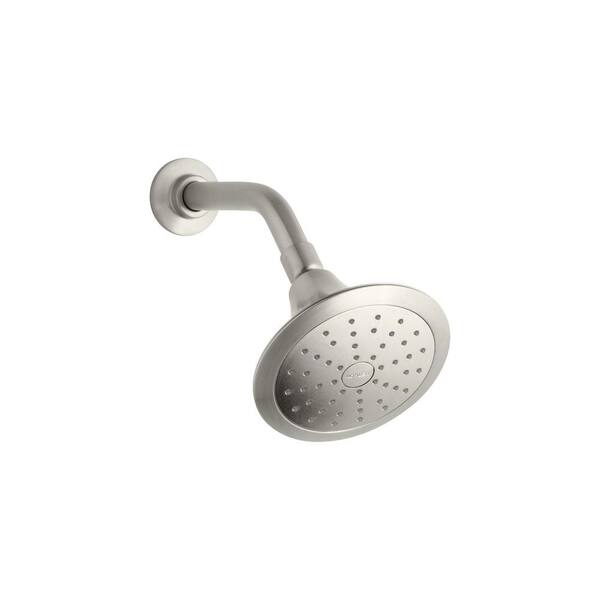 KOHLER Forte 1-Spray Single Function 5-1/2 in. Katalyst Showerhead in Vibrant Brushed Nickel