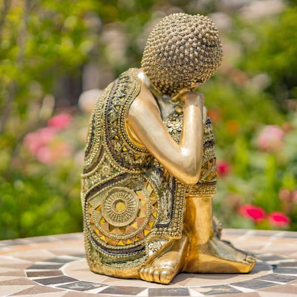 Zaer Ltd. International 13.8 in. Tall in Gold Finish Polyresin