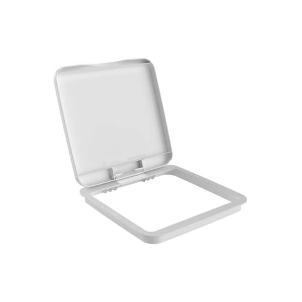 White Rectangular Trash Can Lid for 27 qt. Waste Container (Lid Only)