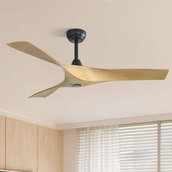 Sofucor 52 in. Indoor/Outdoor Ceiling Fans without Light, 6-Speed, Quiet DC Motor, Timer(Black)