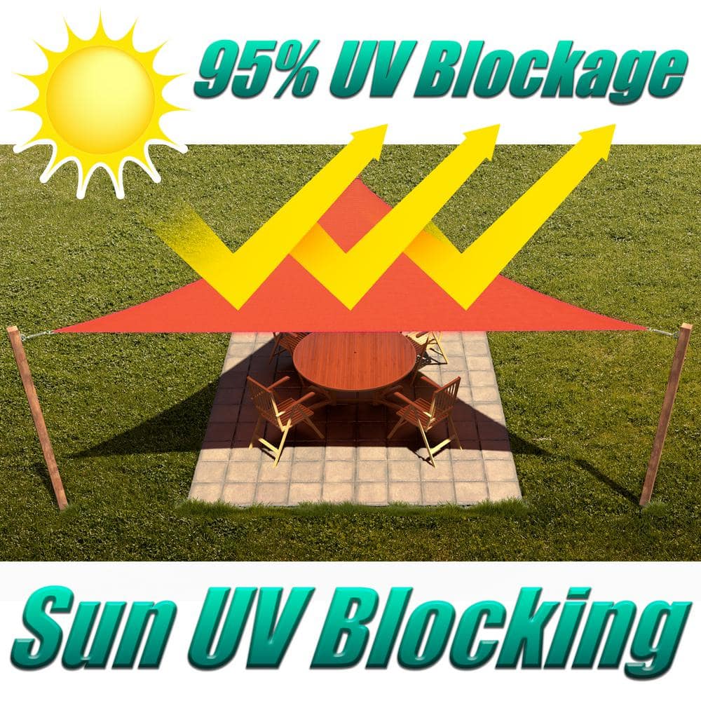 20' x 20' x 20' Red HDPE Triangle Sun Shade Sail Canopy