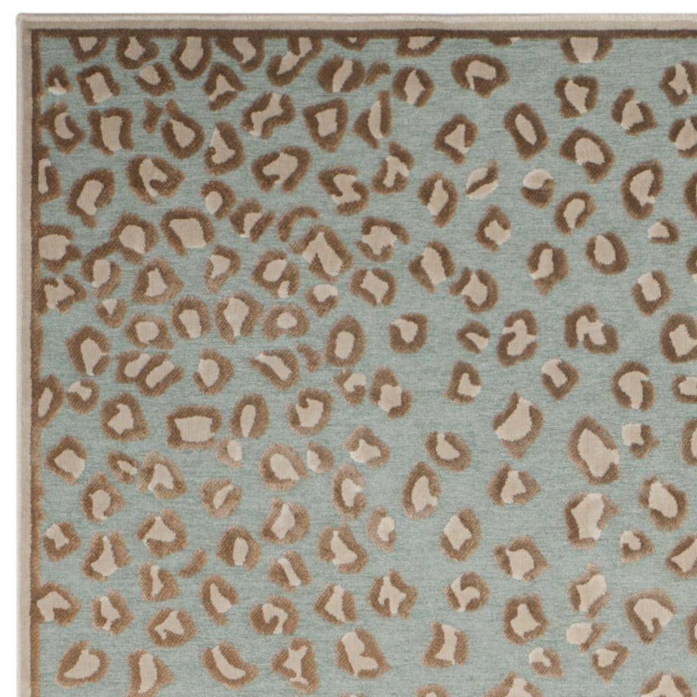 Stone Aqua Elegance 8' x 10' Wool-Viscose Blend Area Rug