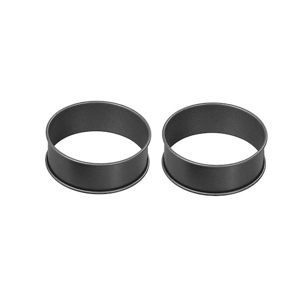 Adrinfly Crumpet Rings Nonstick 3.5 in. English Muffin Rings Carbon Steel-Set of 4 Round Crumpet Molds