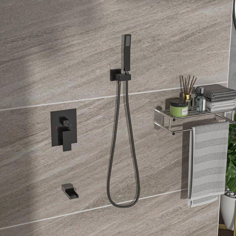 Large Oil-Rubbed Bronze Dual Rain Shower System with Handheld