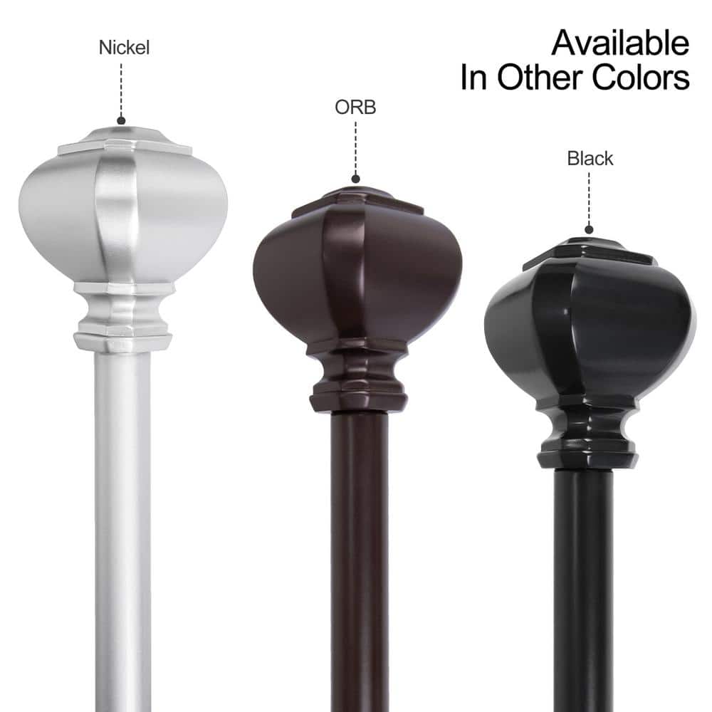Adjustable Oil Rubbed Bronze Metal Curtain Rod 48-86 Inch