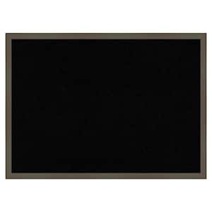 Svelte Clay Grey Wood Framed Black Corkboard 29 in. x 21 in. Bulletin Board Memo Board