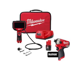 M12 12-Volt Lithium-Ion Cordless M-SPECTOR 360-Degree 4 ft. Inspection Camera Kit with M12 1/4in Hex Impact Driver