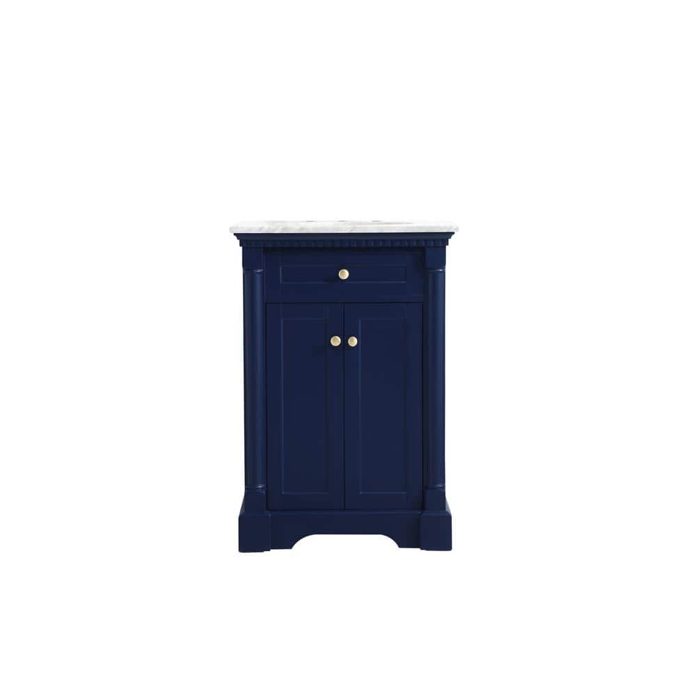 Simply Living 24 in. W x 21.5 in. D x 35 in. H Bath Vanity in Blue with Car