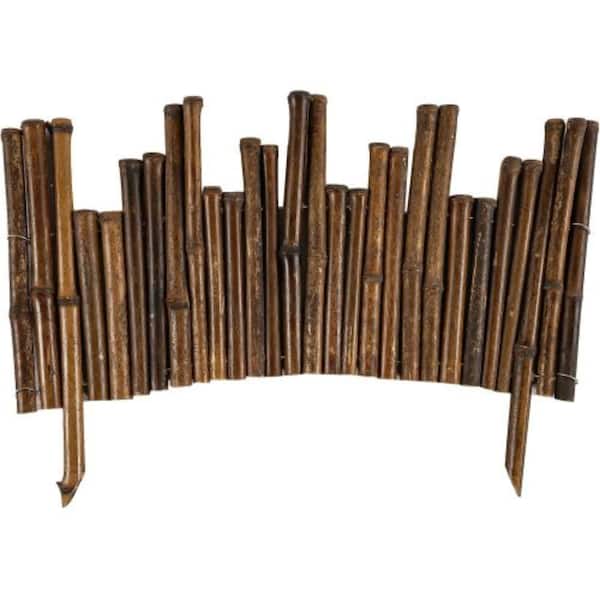 Natural Bamboo Garden Fence Edging, Decorative Border Fence Roll for Flower Beds, Pathways & Landscape, 12 Pack
