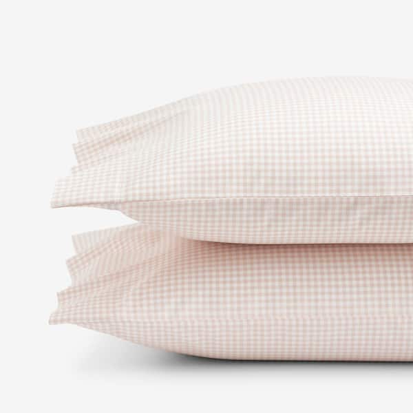The Company Store Company Kids Ditsy Gingham Pink Organic Cotton Percale Standard Pillowcases (Set of 2)