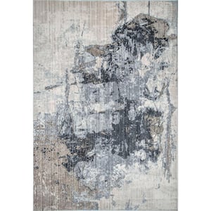 Abstract Rivera Gray 12 ft. x 15 ft. Area Rug