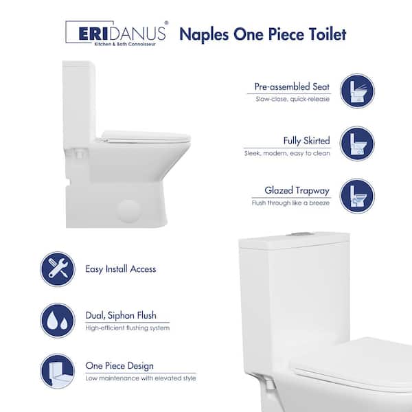 Eridanus Naples 25 in. Depth 1.1/1.6 GPF Dual Flush Compact