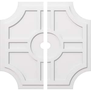 1 in. P X 12-1/2 in. C X 38 in. OD X 3 in. ID Haus Architectural Grade PVC Contemporary Ceiling Medallion, Two Piece