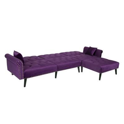 Purple Sofa Beds Living Room Furniture The Home Depot