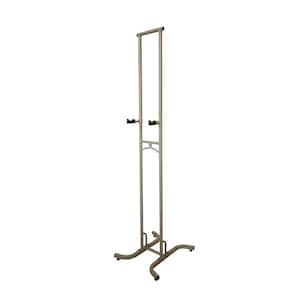 Freestanding Adjustable Dual Bike Rack Storage System, Max Weight Limit 80 lbs., Pebble Silver Finish