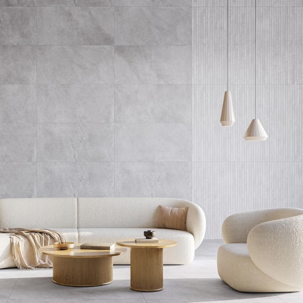 Lustro Ribbon Gray 23.62 in. x 47.24 in. Matte Porcelain Floor and Wall Tile (15.49 sq. ft./Case)