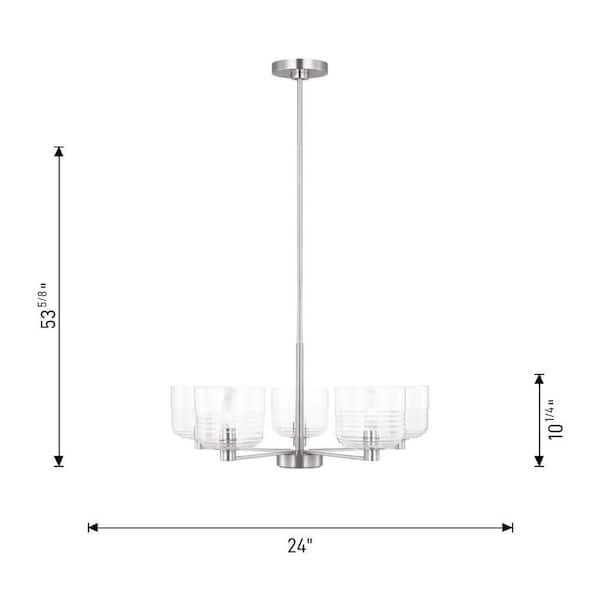 Generation Lighting Lochdale 24 in. W x 10.25 in. H 5-Light Satin