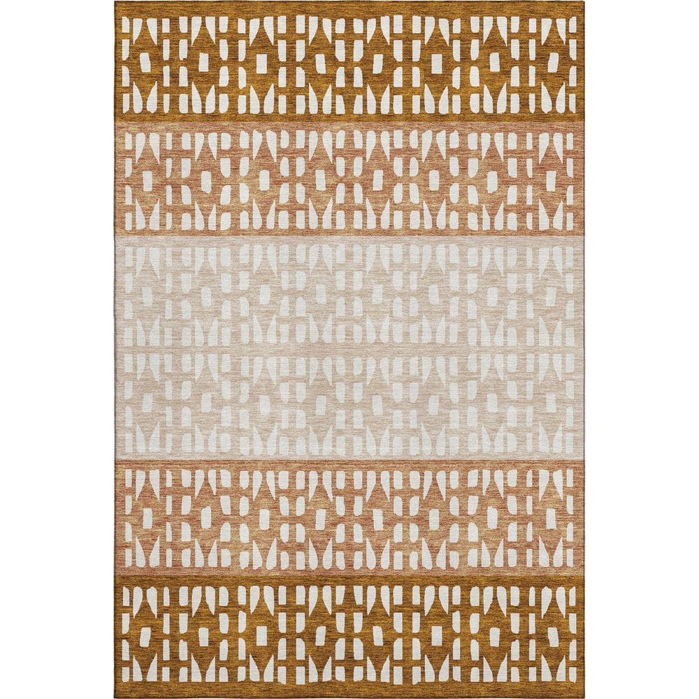 Mayfield Premium Machine Washable Abstract AMF964 Paprika 2 ft. 6 in. x 3 ft. 10 in. Area Rug price history on PriceWatchPro